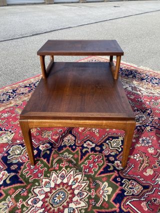 A Vintage Mid Century Modern Alta Vista Lane Rhythm Walnut Step End Table 1960s