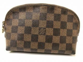 Louis Vuitton Monogram Damier Vanity Hand Bag Purse Cosmetic Case Pouch
