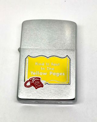 Vintage Zippo Lighter Yellow Pages Pat.  Pending -