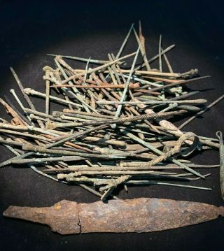 Ancient Large Bronze Roman Nail