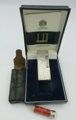 Vintage Dunhill Rollagas Lighter Box Silver