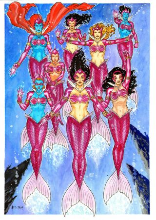Sapphire Star Mermaid Sexy 11x17 " Pinup Art - Comic Page By Ed Silva