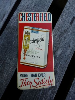 Vintage Chesterfield Cigarette Door Push,  Chesterfield Cigarette Sign