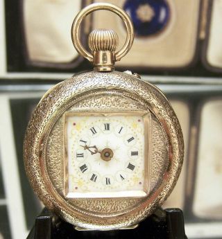 C1910 Antique Vintage Solid Gold Swiss Pocket Watch Lovely Dial Spares / Repairs