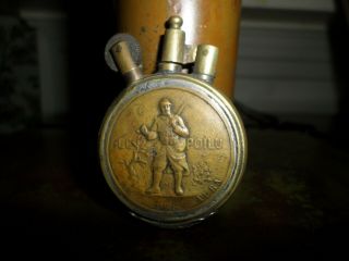 Antique World War One French Trench Art Lighter Le Poilu On Les Aura