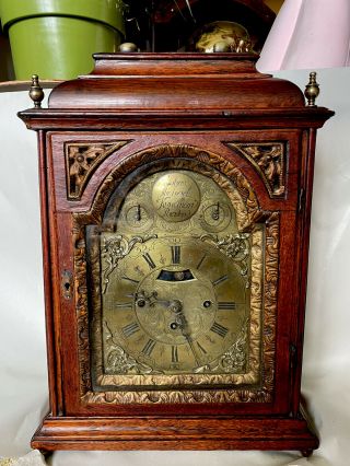 Rare Antique 18th Century Sonnerie Bracket Fusee Clock By Kuneman - Austrian