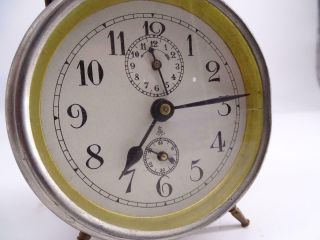 Antique German Double Bell Brass Alarm Clock Victorian 1890s Vintage Old Retro 2