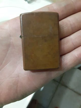 Zippo 2003 D Solid Copper Lighter Marked W/ Insert