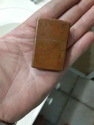 Zippo 2003 D Solid Copper Lighter Marked W/ insert 2