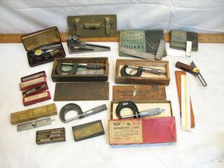 Vintage Machinist Tools Starrett 246 Planer Gauge Brown Sharpe Micrometer Square