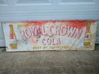Vintage Drink Royal Crown Cola Best By Taste Test Metal Sign 54x18