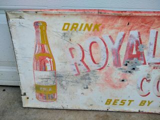 Vintage Drink Royal Crown Cola Best By Taste Test Metal Sign 54x18 2