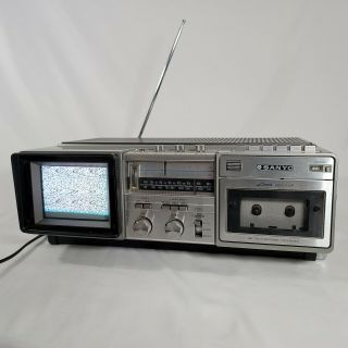Sanyo Cassette Radio Tv Model Mtc40 Vintage Ghetto Blaster Powers On,  See Notes