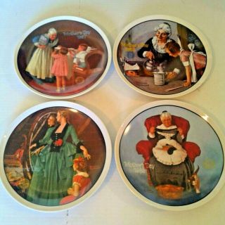 Norman Rockwell Collector Plates Set Of 4 Mothers Day Series Knowles Nib