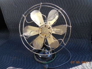 Antique Robbins & Myers 6 Blade Brass Fan 3 Speed Paint Oscillating