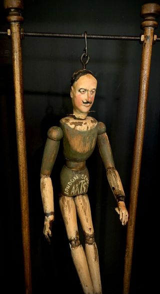 Vintage Wooden Artist Mannequin - Articulated Carved Model Figure