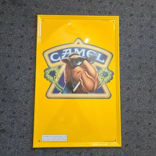 Vintage 1990 Smokin Joe Camel Cigarettes Metal Sign 17x27