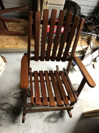 Antique Wooden Folding Rocking Chair Made In Indonesia 2