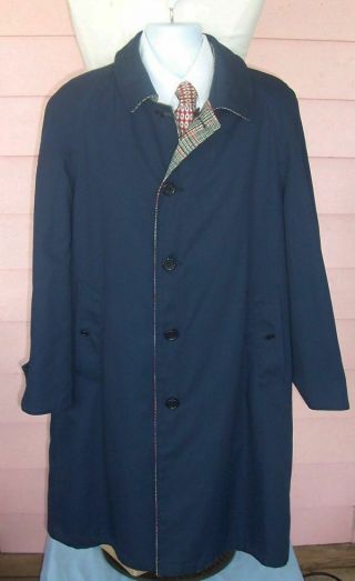 Burberry Vintage Overcoat 42r Reversible Gabardine Wool Pimlico Authentic Rare