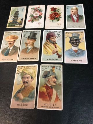 10 Scarce Murai Japanese Cigarette Cards The Worlds Smokers Flowers Etc