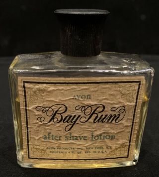 Vintage Avon Bay Rum After Shave Lotion 4 Fl Oz 60 Full Glass Bottle 1964 - 65