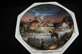 Terry Redlin 1997 " Trimming The Tree " Annual Christmas Collector Plate