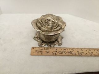 Vintage Godinger " Victorian Bouquets " Silver Plated Rose Jewelry/trinket Box