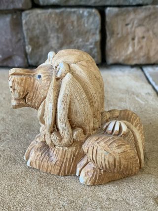 Artesania Rinconada Lion Hand Carved Clay Figurine Signed 3” 2