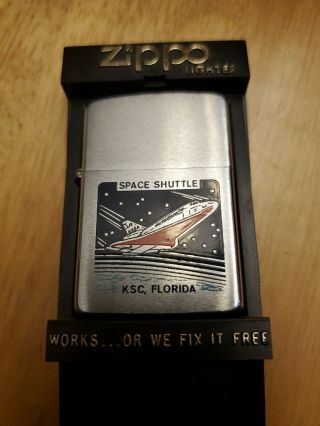 Vintage Cigarette Lighter,  Zippo,  Space Shuttle,  Kennedy Space Center,  Florida,  Rare