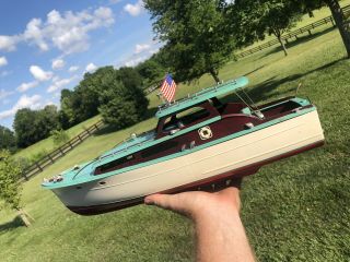 Awesome Large 22” Vintage Model Boat - Dumas,  Sterling,  Toy.  50’s.  Old Model Toy