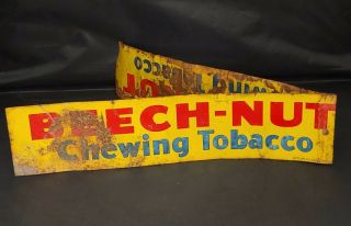 Vintage Beech - Nut Chewing Tobacco 14.  5 " Metal Sign 2 - Sided - P.  Lorillard Co.
