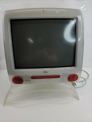 Vintage Apple Imac G3 Model M5521 Ruby Desktop Os 9.  0.  4 With Keyboard And Mouse