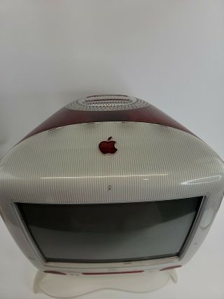 Vintage Apple iMac G3 Model M5521 Ruby Desktop OS 9.  0.  4 with keyboard and mouse 2