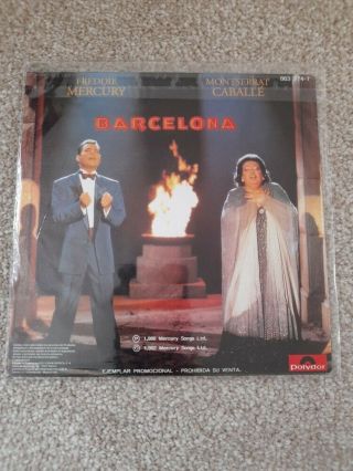 Barcelona Spain 7 " Single Promo - Freddie Mercury Montserrat Caballe Queen