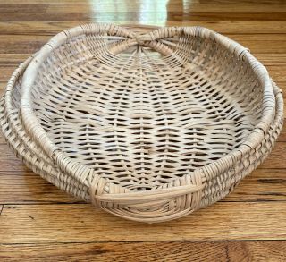 Boho Large Wicker Basket Round Table Tray Storage/wall Decor 14” Boho