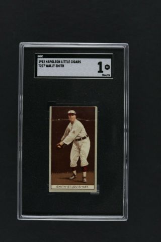 1912 Napoleon Little Cigars T207 Wally Smith Baseball Card Sgc 1 Pr