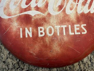 Vintage 24 Inch Coca - Cola Button Sign ‘Drink In Bottles’ 5