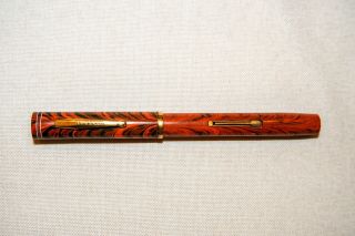 Vintage Watermans Ripple Red Ideal No 7 Fountain Pen