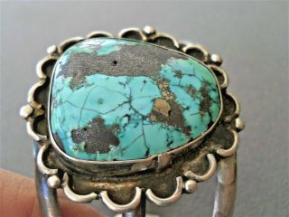 Vintage Native American Indian Navajo Turquoise Sterling Silver Cuff Bracelet 2