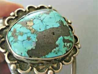 Vintage Native American Indian Navajo Turquoise Sterling Silver Cuff Bracelet 3
