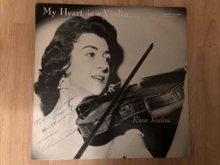 Rima Rudina ‎– My Heart Is A Violin.  Gallery 143 Jacket Vg,  Vinyl Nm Signed