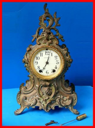 Seth Thomas Bronze Clock - Rare - Large,  Heavy - 16 Inch High
