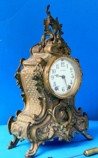 Seth Thomas Bronze Clock - RARE - Large,  Heavy - 16 inch high 2