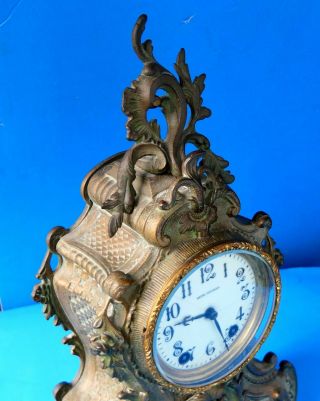 Seth Thomas Bronze Clock - RARE - Large,  Heavy - 16 inch high 3