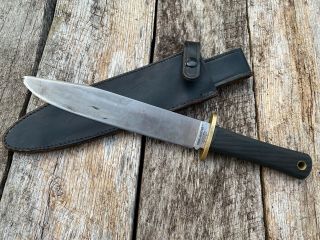 Vintage Cold Steel Trail Master Bowie Knife,  Carbon V,  Ventura Ca,  With Sheath