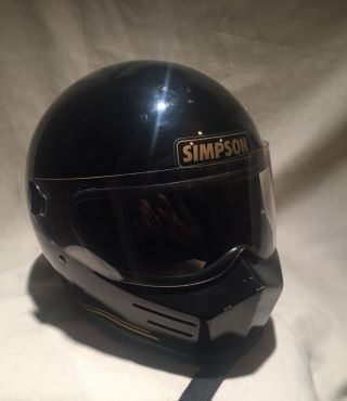 Vintage 80s Simpson M30 Bandit Full Face Black Motorcycle Helmet 7 1/8 Snell 85