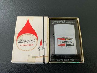 Vintage Champion " Dependable Spark Plugs " Zippo Lighter