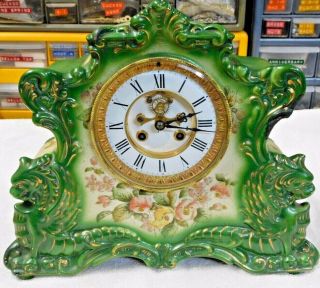 Antique Porcelain Mantle Clock