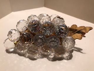 Swarovski Silver Crystal Large Bunch Of Grapes Rhodium Gold