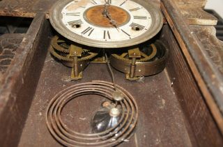 Vintage Antique Old Wood Wall Clock - - Unknown Brand
